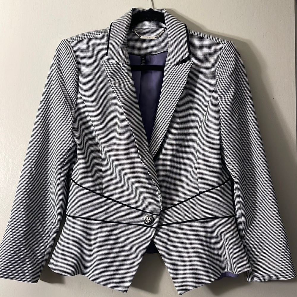 WHBM black/white business blazer